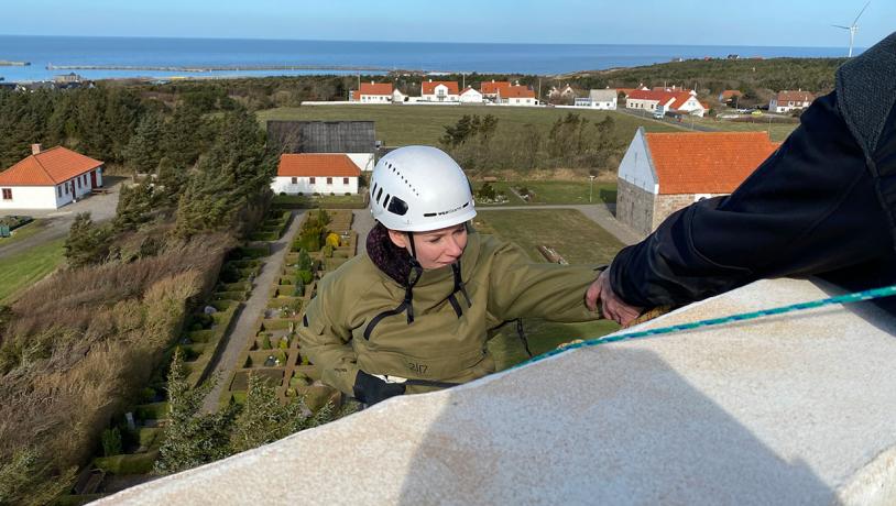 Rappelling på Hanstholm fyr