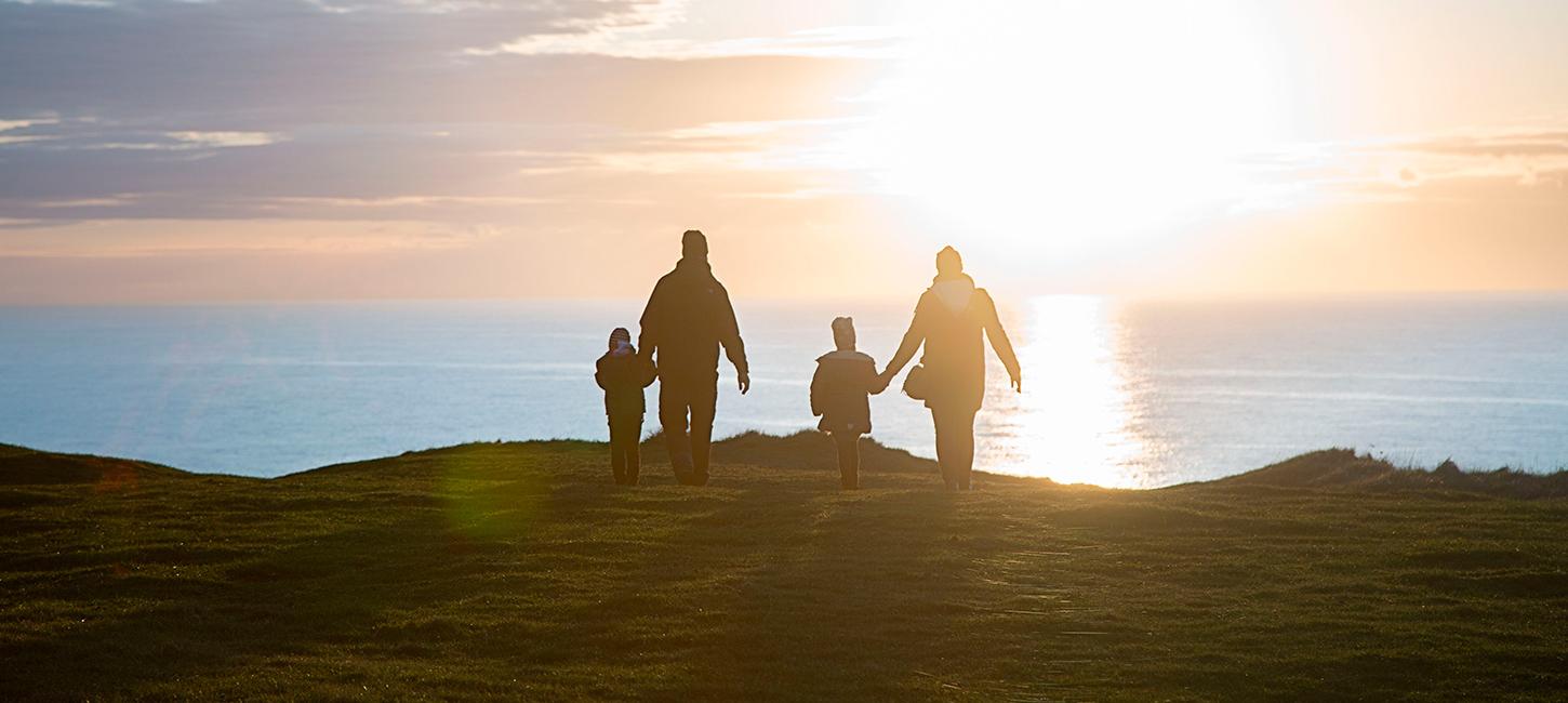 Familie ved Vesterhavet