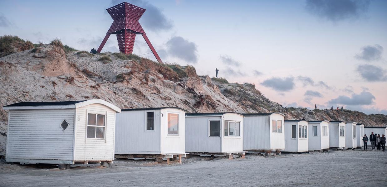 Blokhus strand sømærke og badehuse