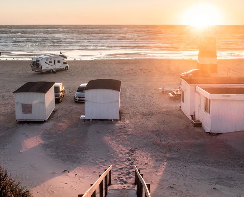 Løkken badehuse solnedgang vestkysten