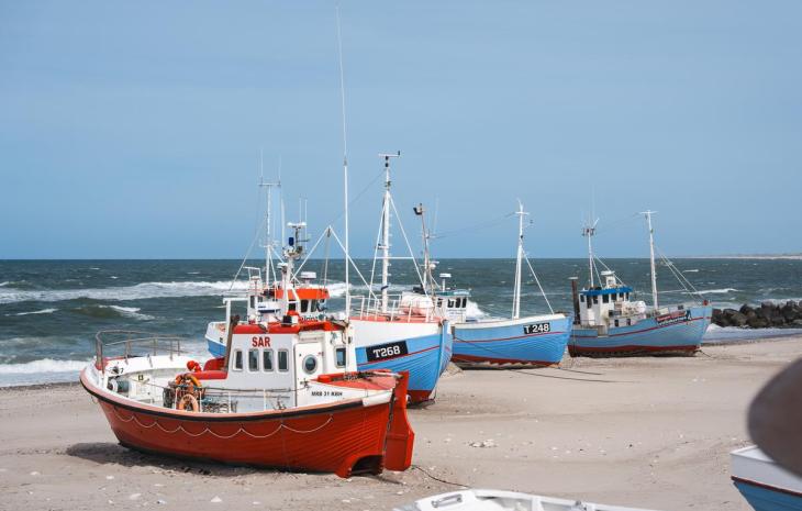 Fiskekuttere ved vandet